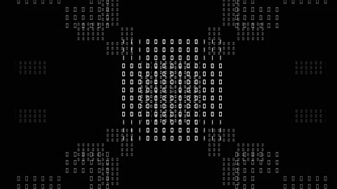 Binary Art Video Loop Complex Geometric Pattern Looping Background Stock Footage 201035521