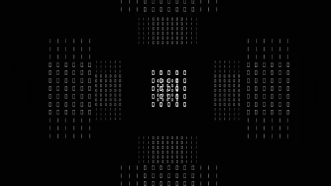 Binary Art Video Loop Complex Geometric Pattern Looping Background Stock Footage 201035523