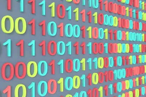 Binary background. 3D rendering. Stock-Illustration