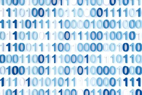 Binary background. 3D rendering. 스톡 일러스트