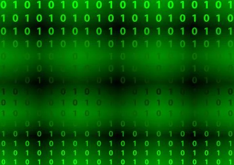 Binary background design with green color effect Stock Illustration