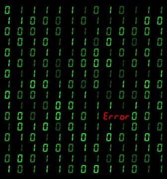 Binary background with error sign on black background イラスト素材