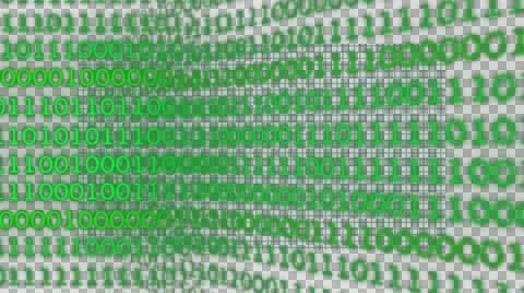 Binary Background (Green with Alpha) Stock Footage 43100525