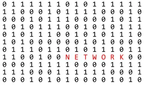 Binary background with network sign on white background Stockillustratie