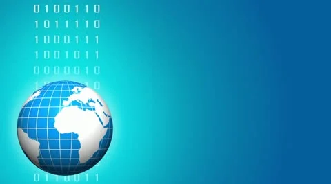 Binary background with spinning earth Stock Footage 21431175