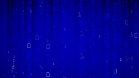 Binary Background. Streaming Binary Code. Coding Or Hacker Concept. Vector Stock Illustration