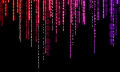 Binary binary code in pink and magenta gradient Stock-Illustration