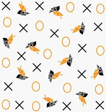 Binary Bird Repeat Pattern Design イラスト素材