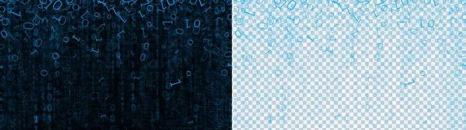 Binary bit 0 1 falling with blue color Stock Photos