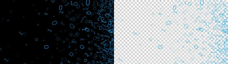 Binary bit 0 1 sparkle blue glow Stock Illustration