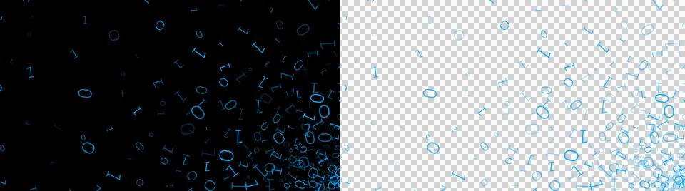Binary bit 0 1 sparkle blue glow Illustrazione stock