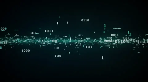 Binary Bits And Bytes Blue Stock Footage 54425364