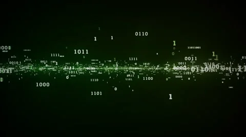 Binary Bits And Bytes Green Stock Footage 54425375