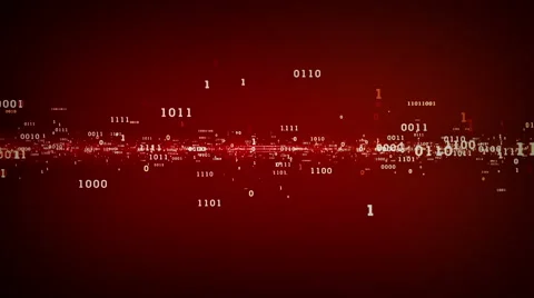 Binary Bits And Bytes Red Stock Footage 54425391