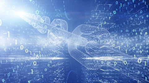Binary blockchain chain mining animation Stock-Footage 334084025