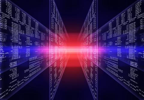 Binary blue and red computer code Stock Illustration