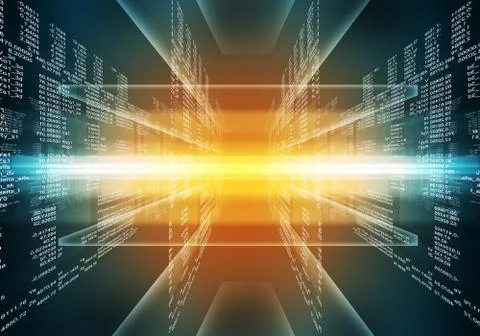 Binary blue and red computer code Illustrazione stock