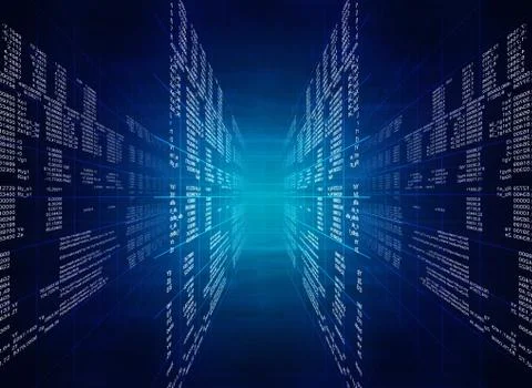 Binary blue computer code Illustrazione stock
