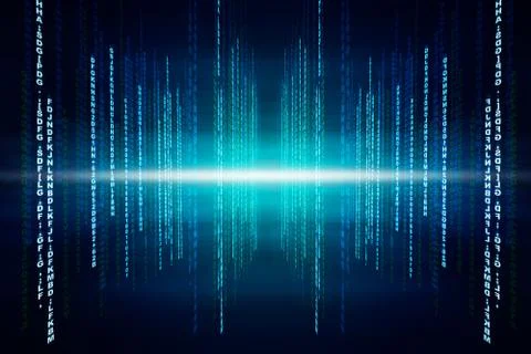 Binary blue computer code Stock Illustration