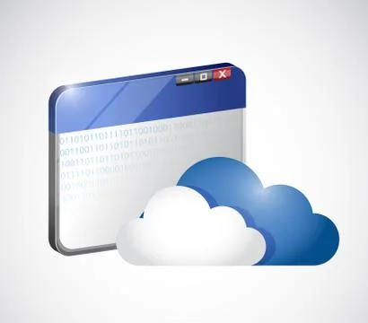 Binary browser and cloud illustration design 스톡 일러스트