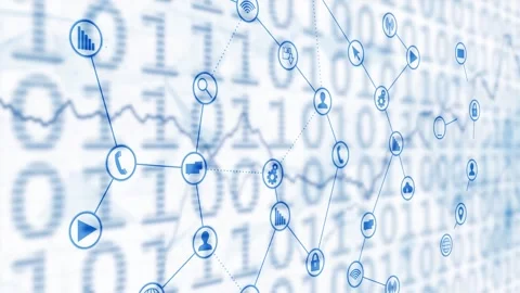 Binary business network technology icon symbol animation Stockbeeldmateriaal 333214662