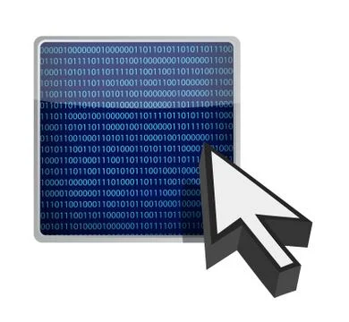 Binary button cursor illustration design Stock Illustration