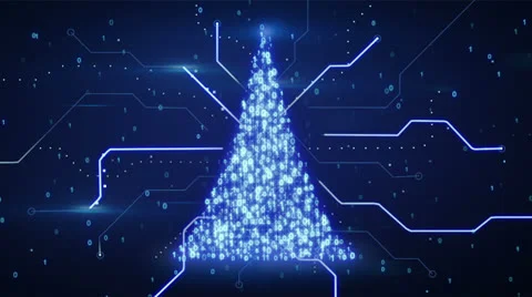 Binary christmas tree shape loop since 10.00 Video stock 26404048