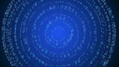 Binary circuit board future technology, blue Circleeye cyber security concept Video stock 107181190