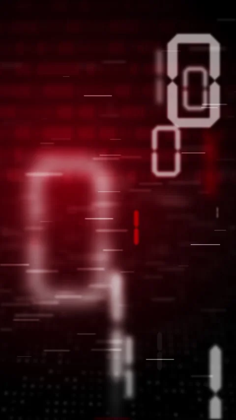 Binary circuit board future technology. Red cyber security concept background Stock Footage 273586559