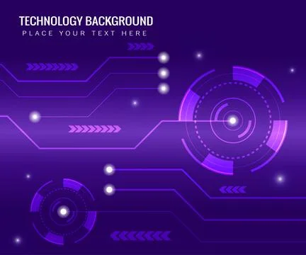 Binary circuit board future technology, purple HUD world cyber security conce Illustrazione stock
