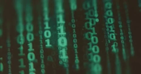 Binary code with 0 and 1 symbols falling 스톡 동영상 322619687