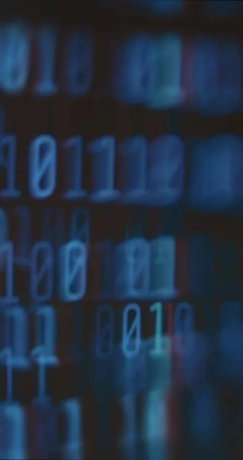 Binary code, 0 and 1 in neon colors Stock Footage 323367489