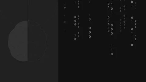 Binary code 01 coding machine learning artificial intelligence ai neural Stock Footage 303793623
