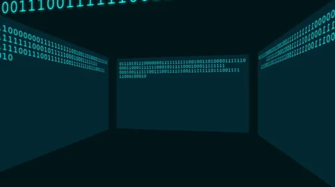 Binary Code 017 - Blue - 24 fps Stock Footage 26142899