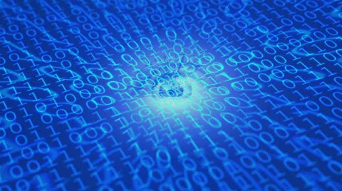 Binary Code 040 - Blue - 24 fps Stock Footage 26801704