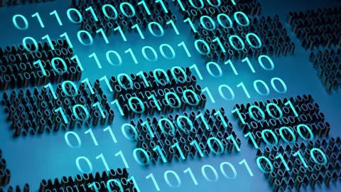 Binary code 1.0 glowing,programming concept. Digital binary,animation. 3D render Stock Footage 266664240