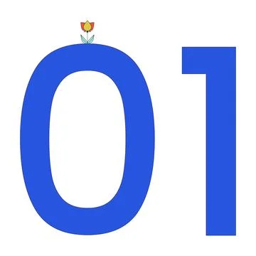 Binary code 2D linear cartoon object Stockillustratie