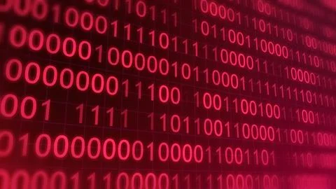 BINARY CODE 3D BG WITH CAMERA MOVEMENT. ABSTRACT BINARY 0 AND 1 CODE FALLIN.. Stock Illustration