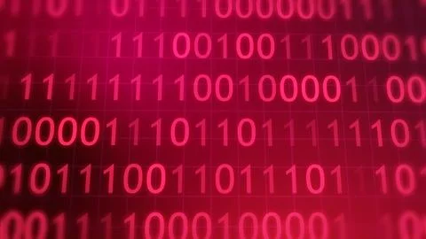 BINARY CODE 3D BG WITH CAMERA MOVEMENT. ABSTRACT BINARY 0 AND 1 CODE FALLIN.. Stock Illustration