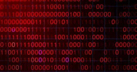 BINARY CODE 3D BG WITH CAMERA MOVEMENT. ABSTRACT BINARY 0 AND 1 CODE FALLIN.. 스톡 일러스트