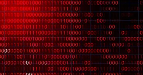 BINARY CODE 3D BG WITH CAMERA MOVEMENT. ABSTRACT BINARY 0 AND 1 CODE FALLIN.. 스톡 일러스트