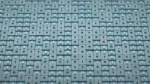 Binary code 3D render animation Stock Footage 158531436