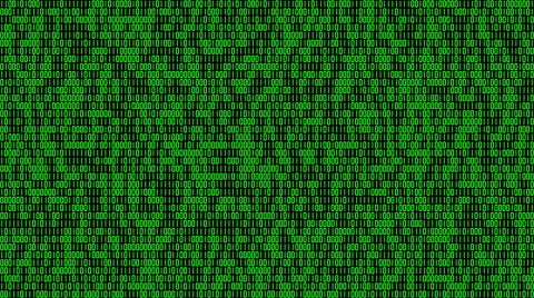 Binary code - 4k 30fps loop - green numbers on black background changing cons 库存影片 65533044