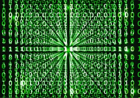 Binary code in abstract background Stock Illustration