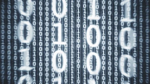 Binary Code Abstract Data Background Zoom In Seamless Looping Animation. Stock Footage 308742886