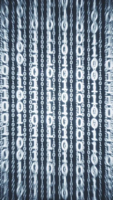 Binary Code Abstract Data Background Zoom In Vertical Animation Loop. Stock Footage 308743089