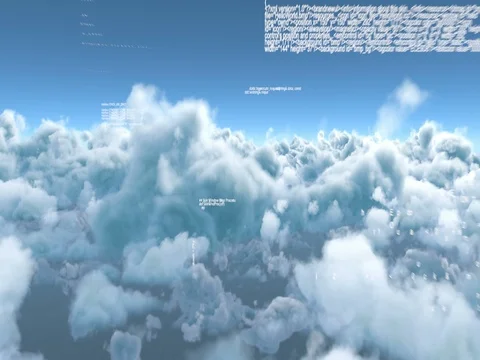 Binary code against white clouds 4k Video stock 79295211