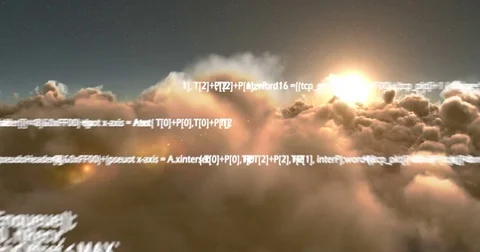 Binary code against white clouds 4k Video stock 79295215