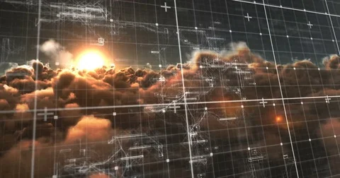 Binary code against white clouds and sun 4k Stock Footage 79295474