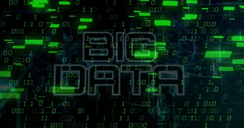 Binary code and Big Data text animation over digital green matrix background Stock Footage 304857462